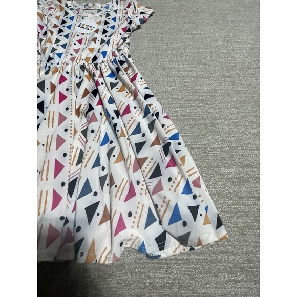 Dot Dot Smile Dress Girl’s Size 5/6 White Geometric Graphic Sleeveless Long - Picture 4 of 11